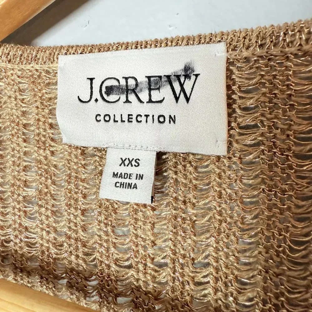 J.Crew Collection metallic open-weave sweater‎ XXS - Picture 4 of 5